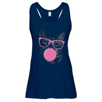 Cat Blowing Bubble Gum Ladies Essential Flowy Tank