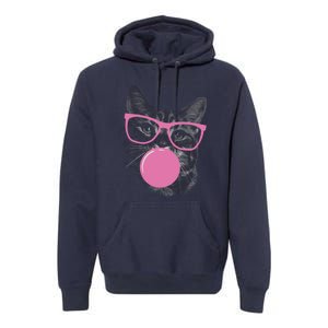 Cat Blowing Bubble Gum Premium Hoodie