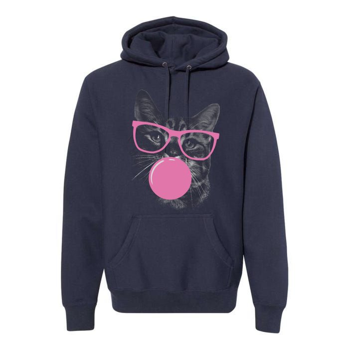 Cat Blowing Bubble Gum Premium Hoodie