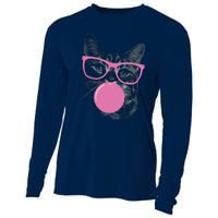 Cat Blowing Bubble Gum Cooling Performance Long Sleeve Crew