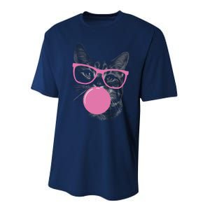 Cat Blowing Bubble Gum Performance Sprint T-Shirt