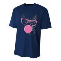 Cat Blowing Bubble Gum Performance Sprint T-Shirt