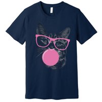 Cat Blowing Bubble Gum Premium T-Shirt