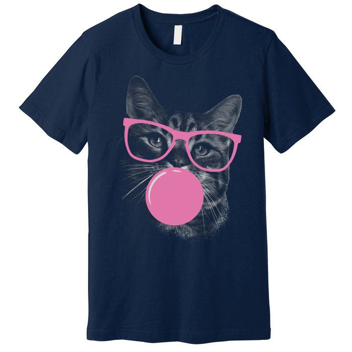 Cat Blowing Bubble Gum Premium T-Shirt