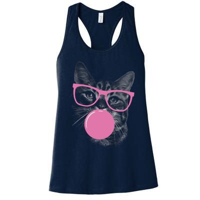 Cat Blowing Bubble Gum Womens Tank Top