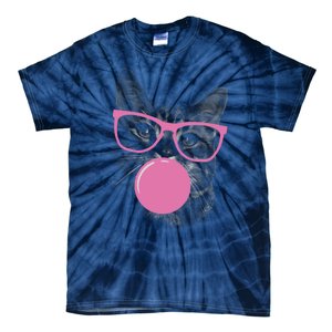 Cat Blowing Bubble Gum Tie-Dye T-Shirt