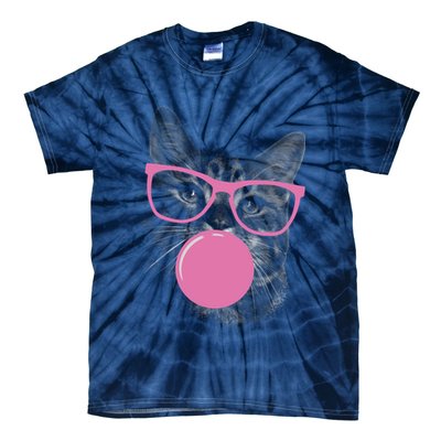 Cat Blowing Bubble Gum Tie-Dye T-Shirt