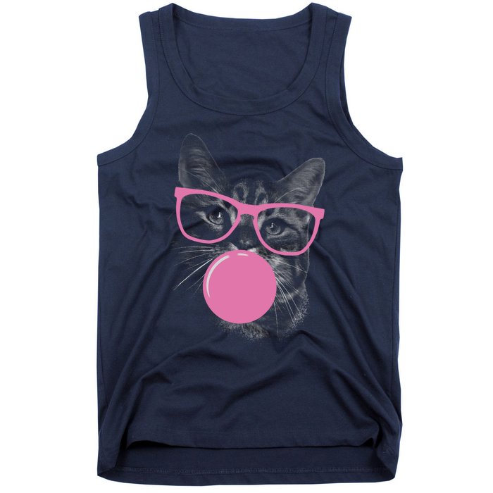 Cat Blowing Bubble Gum Tank Top