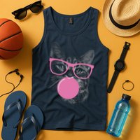 Cat Blowing Bubble Gum Tank Top