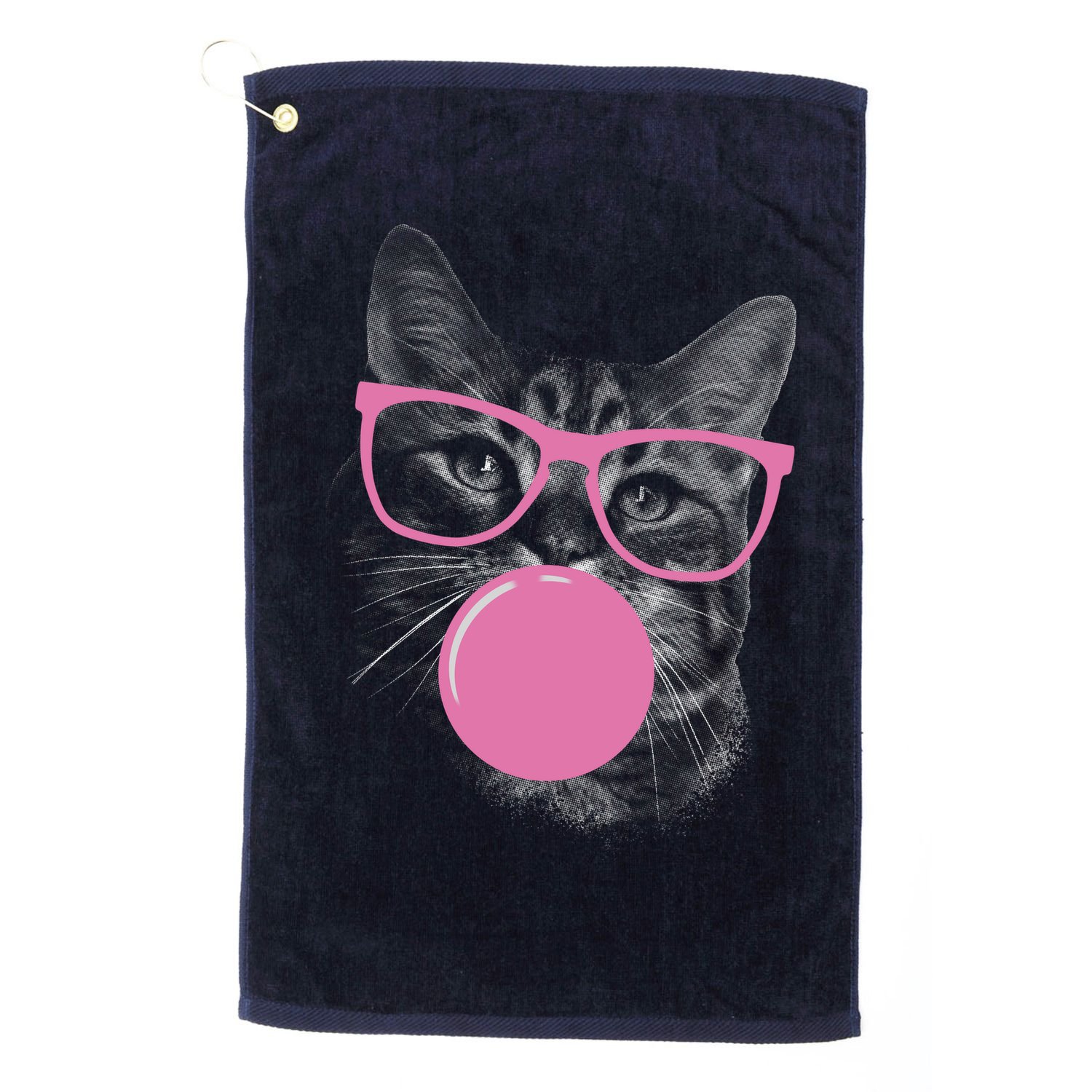 Cat Blowing Bubble Gum Golf Towel