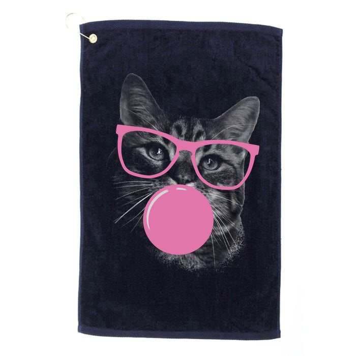 Cat Blowing Bubble Gum Golf Towel