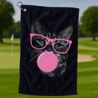 Cat Blowing Bubble Gum Golf Towel