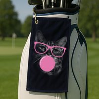 Cat Blowing Bubble Gum Golf Towel