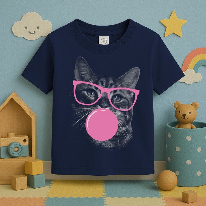 Cat Blowing Bubble Gum Toddler T-Shirt