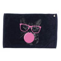 Cat Blowing Bubble Gum Grommeted Golf Towel