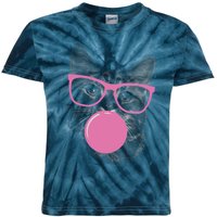 Cat Blowing Bubble Gum Kids Tie-Dye T-Shirt