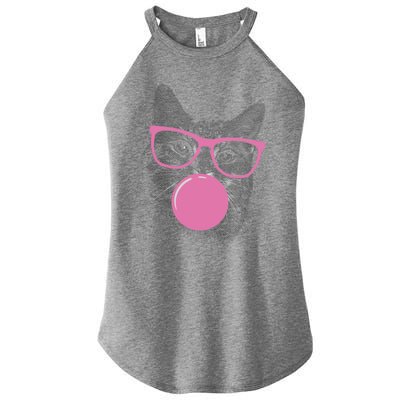 Cat Blowing Bubble Gum Women's Perfect Tri Rocker Tank