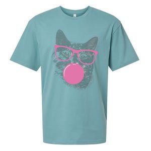 Cat Blowing Bubble Gum Sueded Cloud Jersey T-Shirt