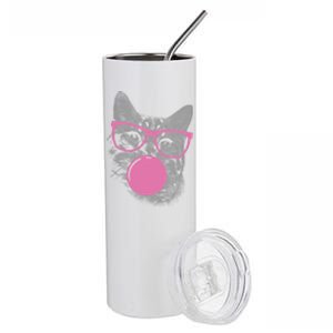 Cat Blowing Bubble Gum Stainless Steel Tumbler