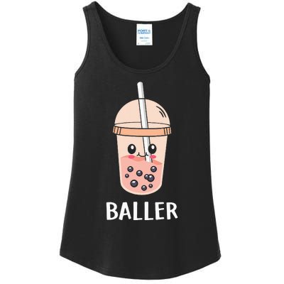 Cute Baller Boba Tea Bubble Tea Anime Kawaii Neko Ladies Essential Tank