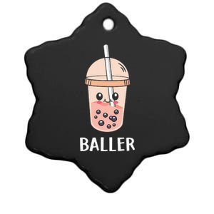 Cute Baller Boba Tea Bubble Tea Anime Kawaii Neko Ceramic Star Ornament