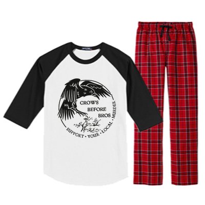 Crows Before Bros Support Your Local Murrder Raglan Sleeve Pajama Set