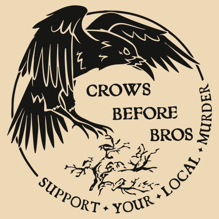 Crows Before Bros Support Your Local Murrder Drawstring Bag