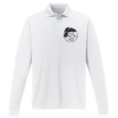 Crows Before Bros Support Your Local Murrder Performance Long Sleeve Polo