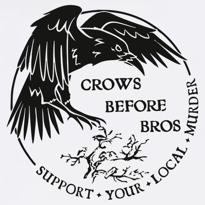 Crows Before Bros Support Your Local Murrder Full-Length Apron With Pockets