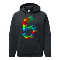 Cute Block Building 5th Birthday Gift 5 Years Old b.o.y.s Girls Performance Fleece Hoodie