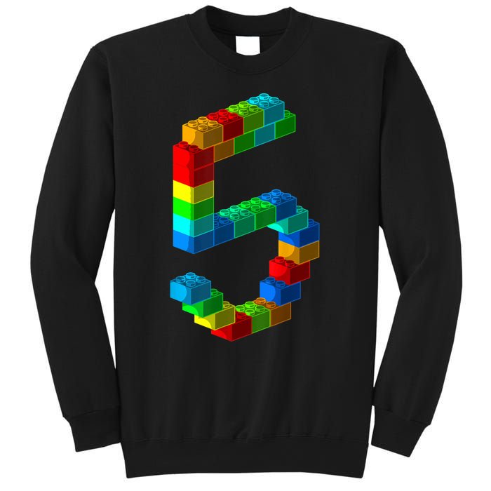 Cute Block Building 5th Birthday Gift 5 Years Old b.o.y.s Girls Sweatshirt