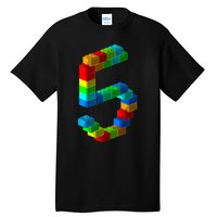 Cute Block Building 5th Birthday Gift 5 Years Old b.o.y.s Girls Tall T-Shirt