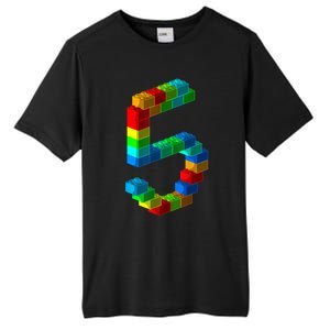 Cute Block Building 5th Birthday Gift 5 Years Old b.o.y.s Girls Tall Fusion ChromaSoft Performance T-Shirt