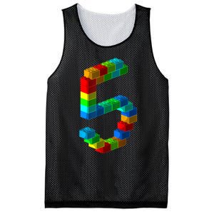 Cute Block Building 5th Birthday Gift 5 Years Old b.o.y.s Girls Mesh Reversible Basketball Jersey Tank