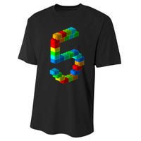 Cute Block Building 5th Birthday Gift 5 Years Old b.o.y.s Girls Performance Sprint T-Shirt