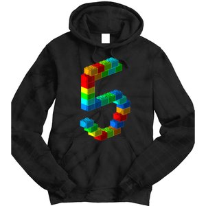 Cute Block Building 5th Birthday Gift 5 Years Old b.o.y.s Girls Tie Dye Hoodie