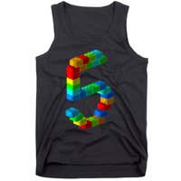 Cute Block Building 5th Birthday Gift 5 Years Old b.o.y.s Girls Tank Top