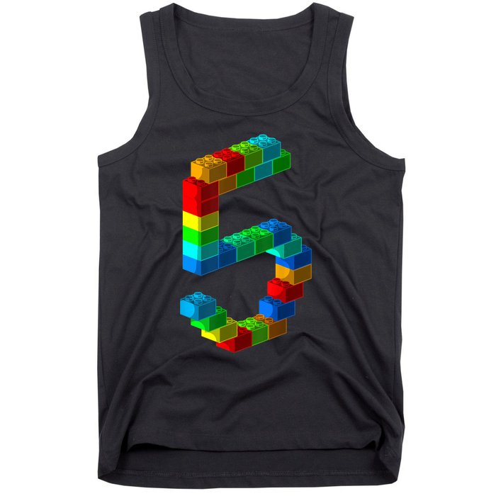 Cute Block Building 5th Birthday Gift 5 Years Old b.o.y.s Girls Tank Top