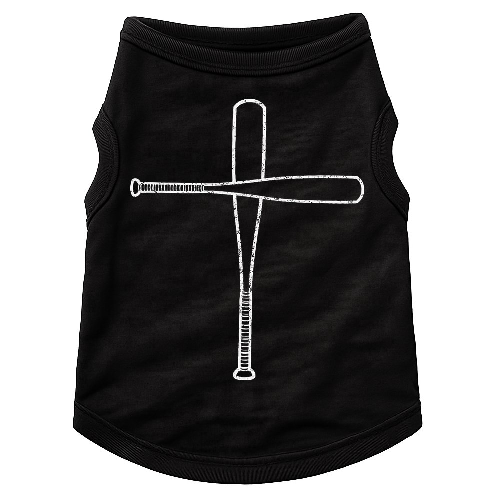 Cross Baseball Bats Christian Faith Sports Coach Pitcher Doggie Tank