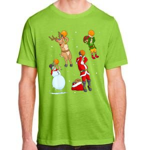 Christmas Basketball Ball Santa Hat Xmas Sport Cool Gift Adult ChromaSoft Performance T-Shirt