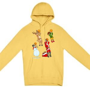 Christmas Basketball Ball Santa Hat Xmas Sport Cool Gift Premium Pullover Hoodie