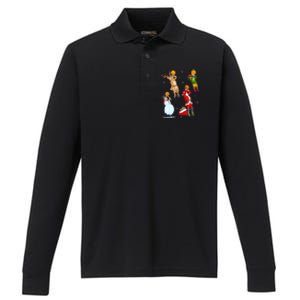 Christmas Basketball Ball Santa Hat Xmas Sport Cool Gift Performance Long Sleeve Polo