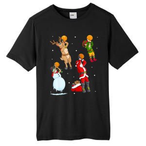 Christmas Basketball Ball Santa Hat Xmas Sport Cool Gift Tall Fusion ChromaSoft Performance T-Shirt