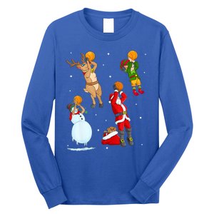 Christmas Basketball Ball Santa Hat Xmas Sport Cool Gift Long Sleeve Shirt