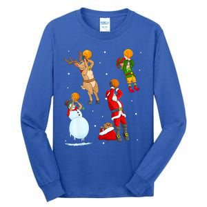 Christmas Basketball Ball Santa Hat Xmas Sport Cool Gift Tall Long Sleeve T-Shirt