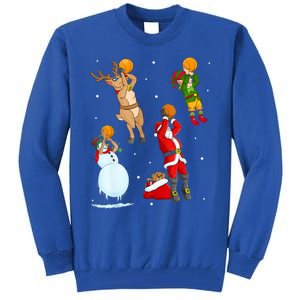 Christmas Basketball Ball Santa Hat Xmas Sport Cool Gift Tall Sweatshirt