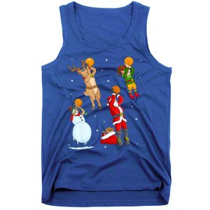 Christmas Basketball Ball Santa Hat Xmas Sport Cool Gift Tank Top