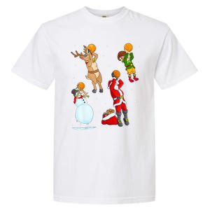 Christmas Basketball Ball Santa Hat Xmas Sport Cool Gift Garment-Dyed Heavyweight T-Shirt