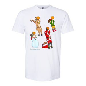 Christmas Basketball Ball Santa Hat Xmas Sport Cool Gift Softstyle CVC T-Shirt