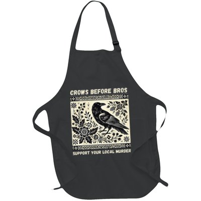 Crows Before Bros Support Your Local Murder Full-Length Apron With Pockets